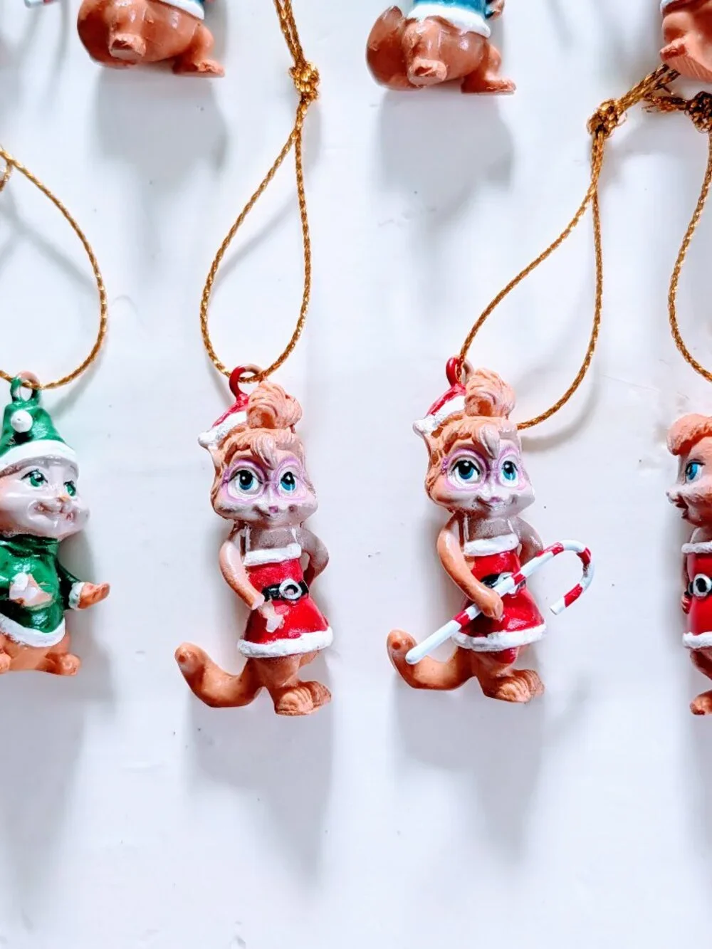 Lot of 10 VTG Alvin & Chipmunks Christmas Ornaments Mini Figures Santa 90s Rare